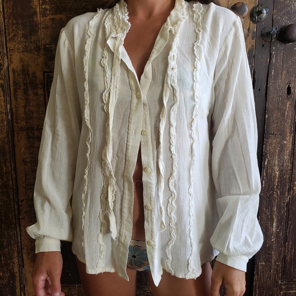 100 percent Cotton boho top j jill